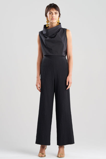 NATORI Matelassé Cotton Wide Pull On Pants