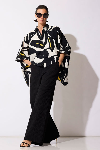 NATORI Matelassé Cotton Wide Pull On Pants