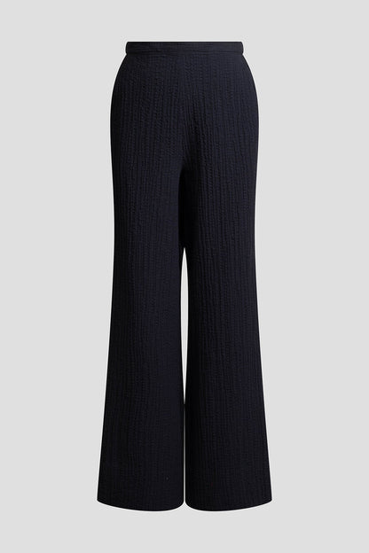 NATORI Matelassé Cotton Wide Pull On Pants