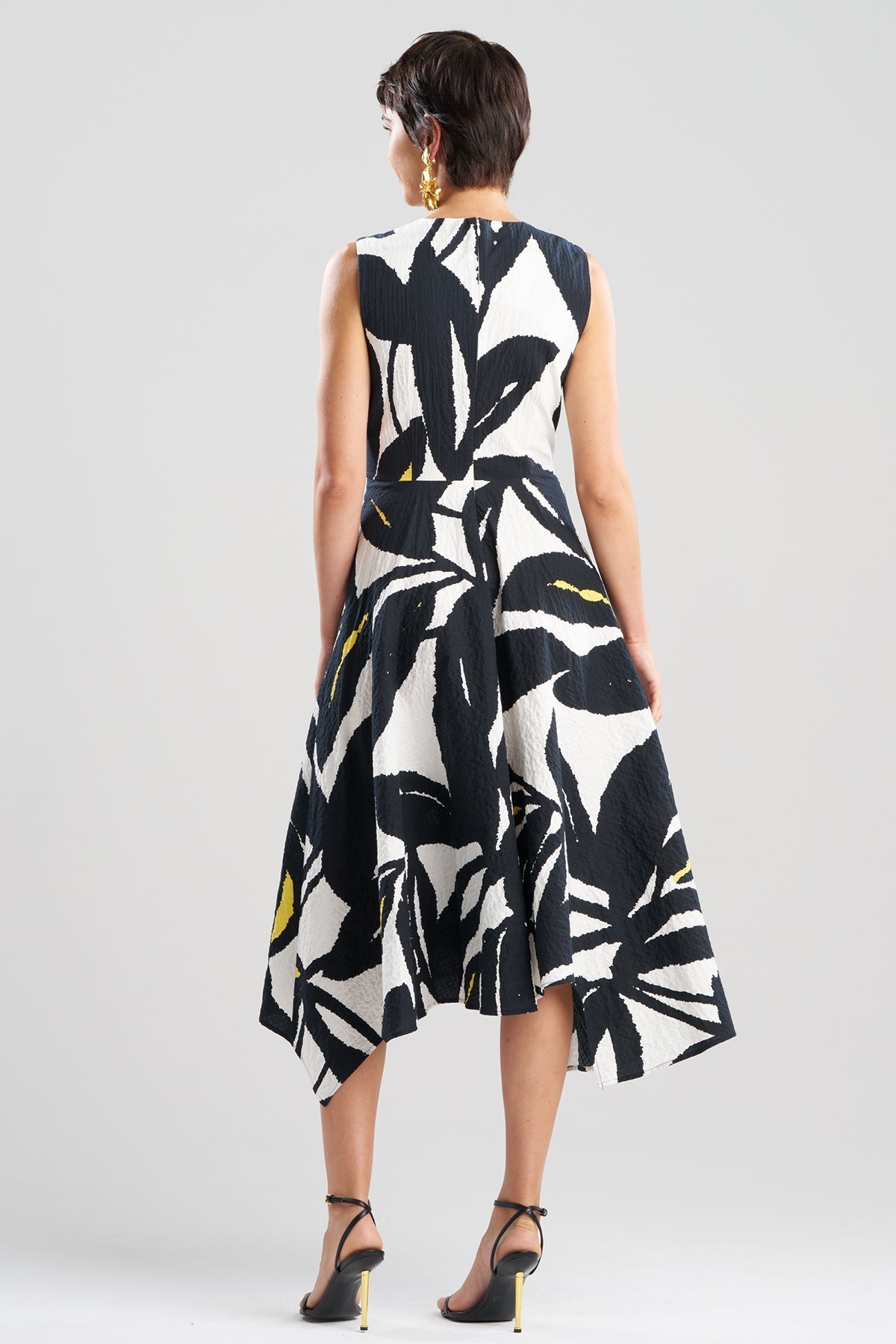 NATORI Leaf Matelassé Cotton Origami Maxi Dress