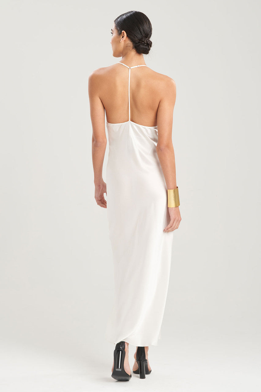 NATORI Buy Key Essentials Silk T-Back Gown in Warm White Online