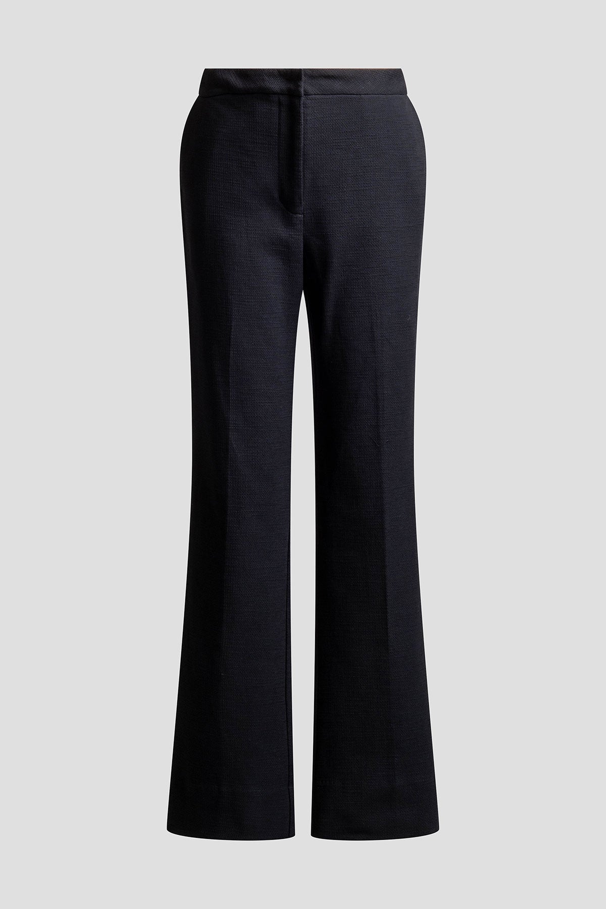 NATORI Stretch Basketweave Cotton Flare Leg Zip Pants