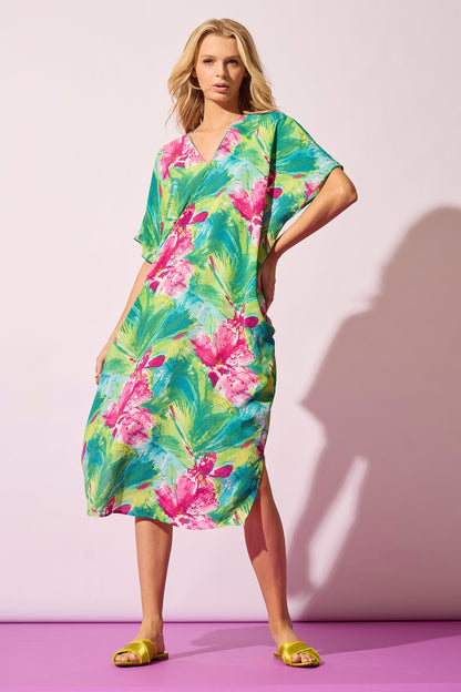 NATORI Tropic Crinkle Caftan