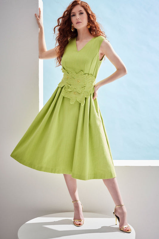 NATORI Basketweave Cotton Dress