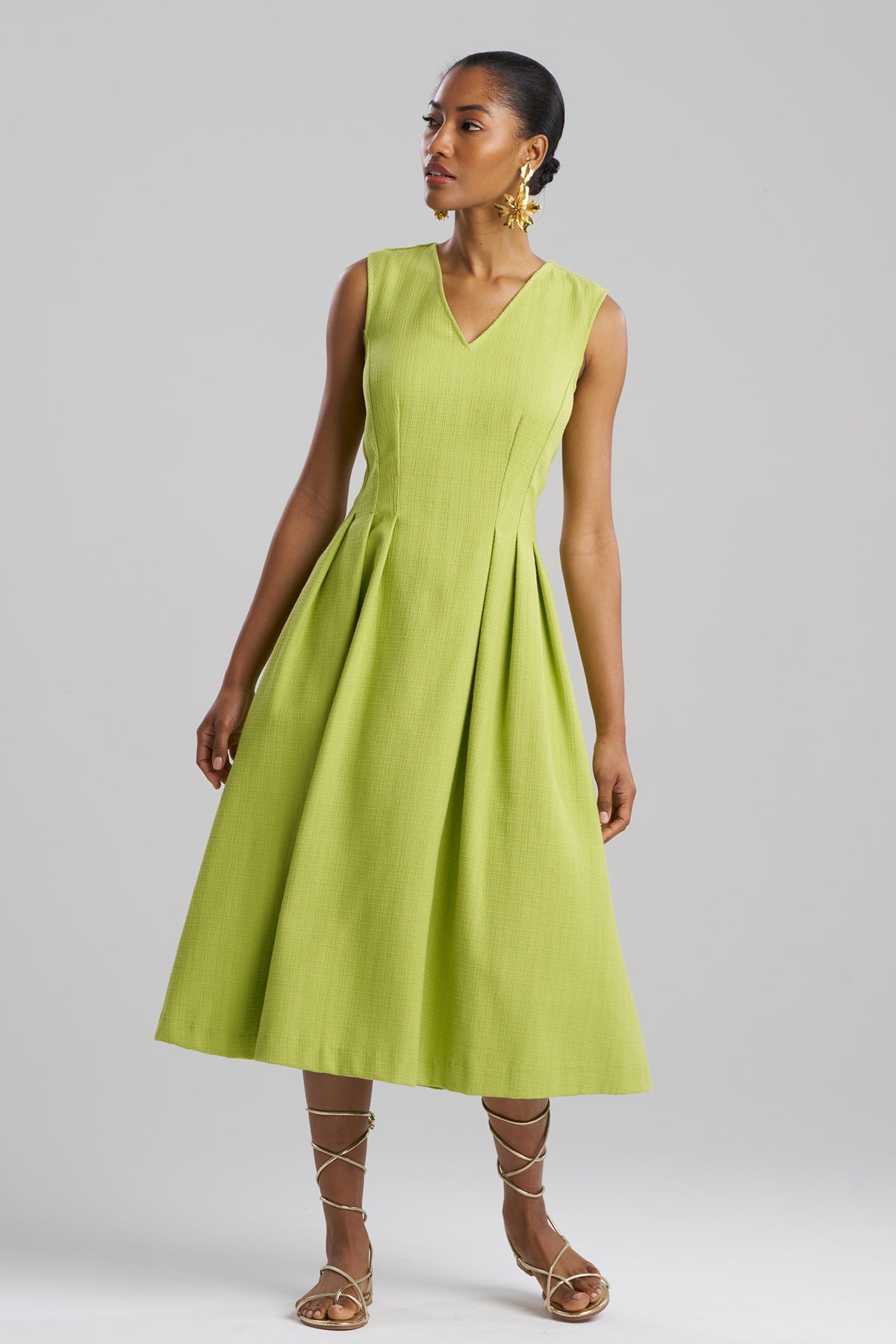 NATORI Basketweave Cotton Dress