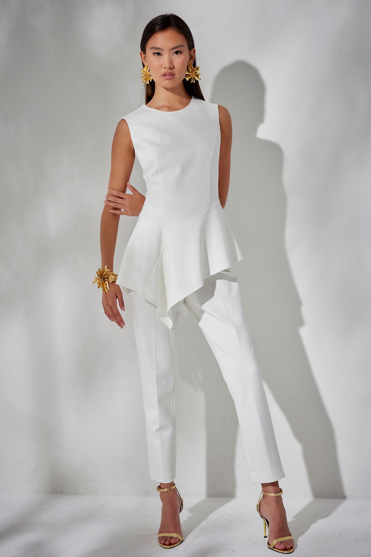 NATORI Compact Knit Asymmetrical Top