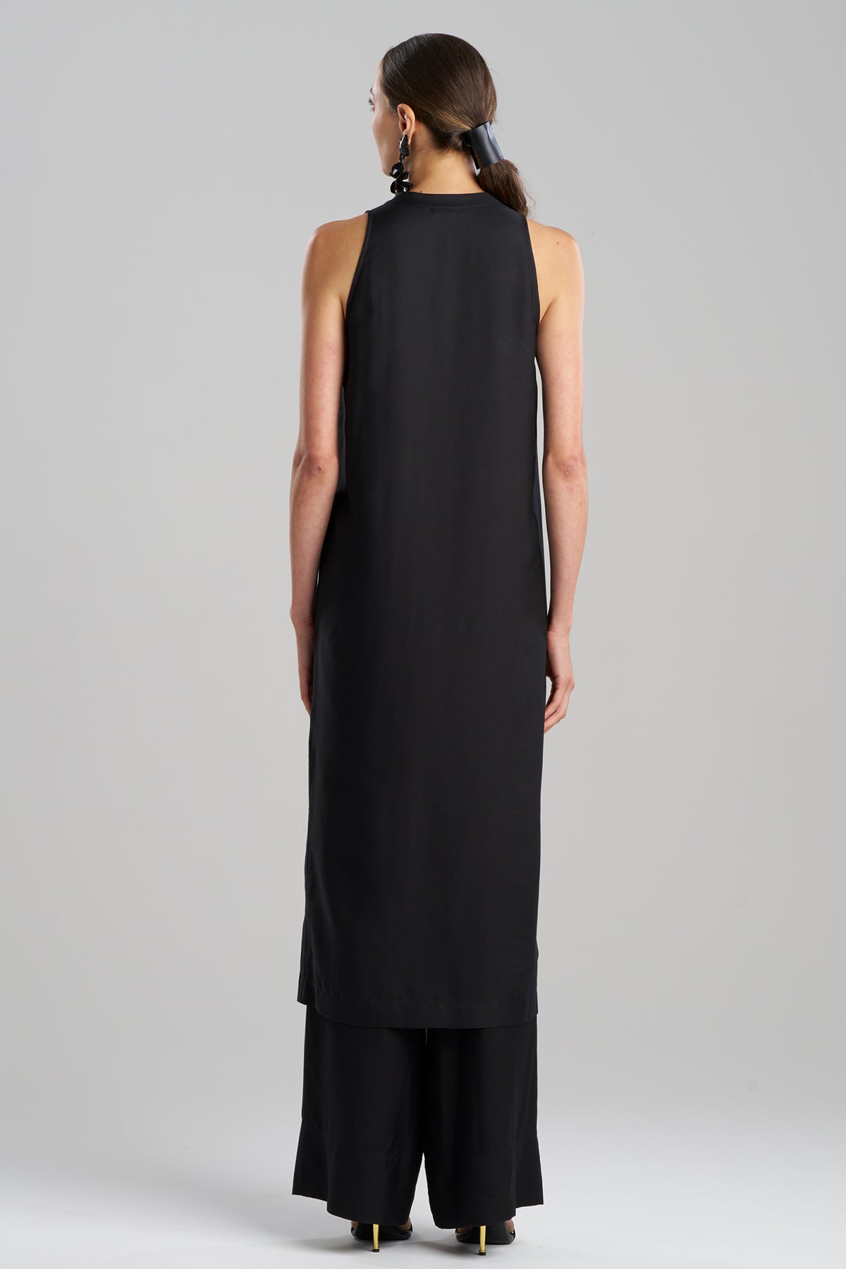 NATORI Cotton Silk Twill Sleeveless Tunic