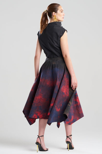 NATORI Niji Tie Dye Taffeta Origami Maxi Skirt