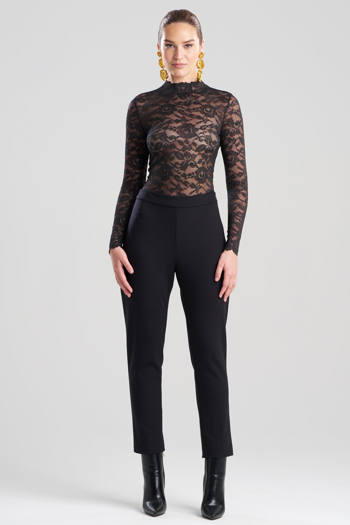 NATORI Techno Crepe Side Zip Ankle Pants