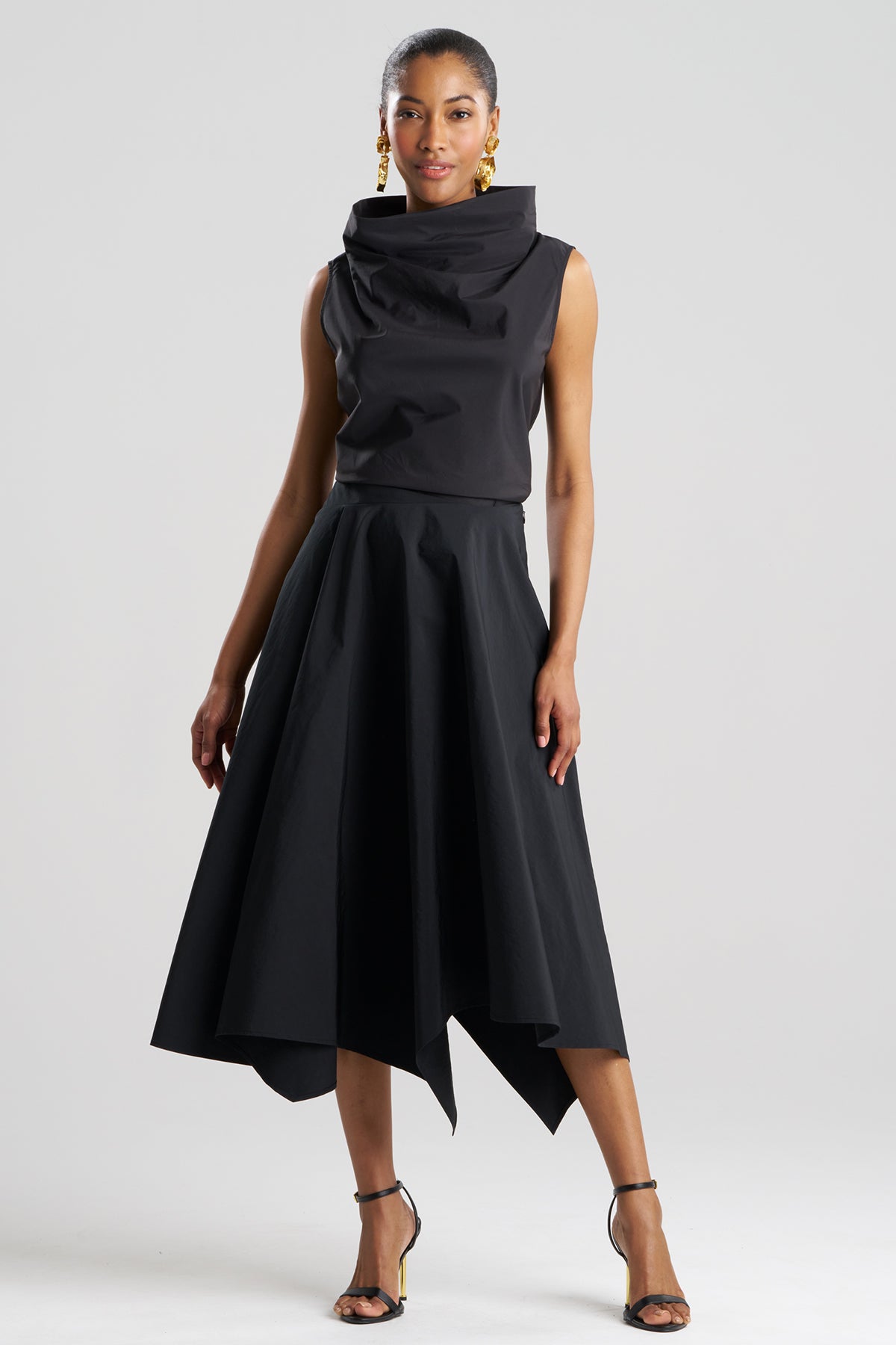 NATORI Taffeta Origami Maxi Skirt