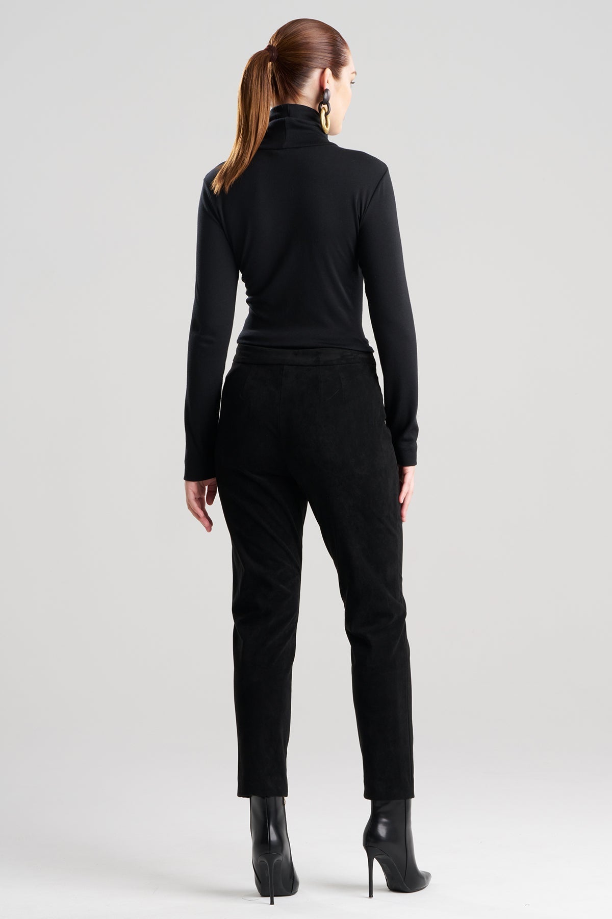 NATORI Vegan Luxe Suede Side Zip Ankle Pants