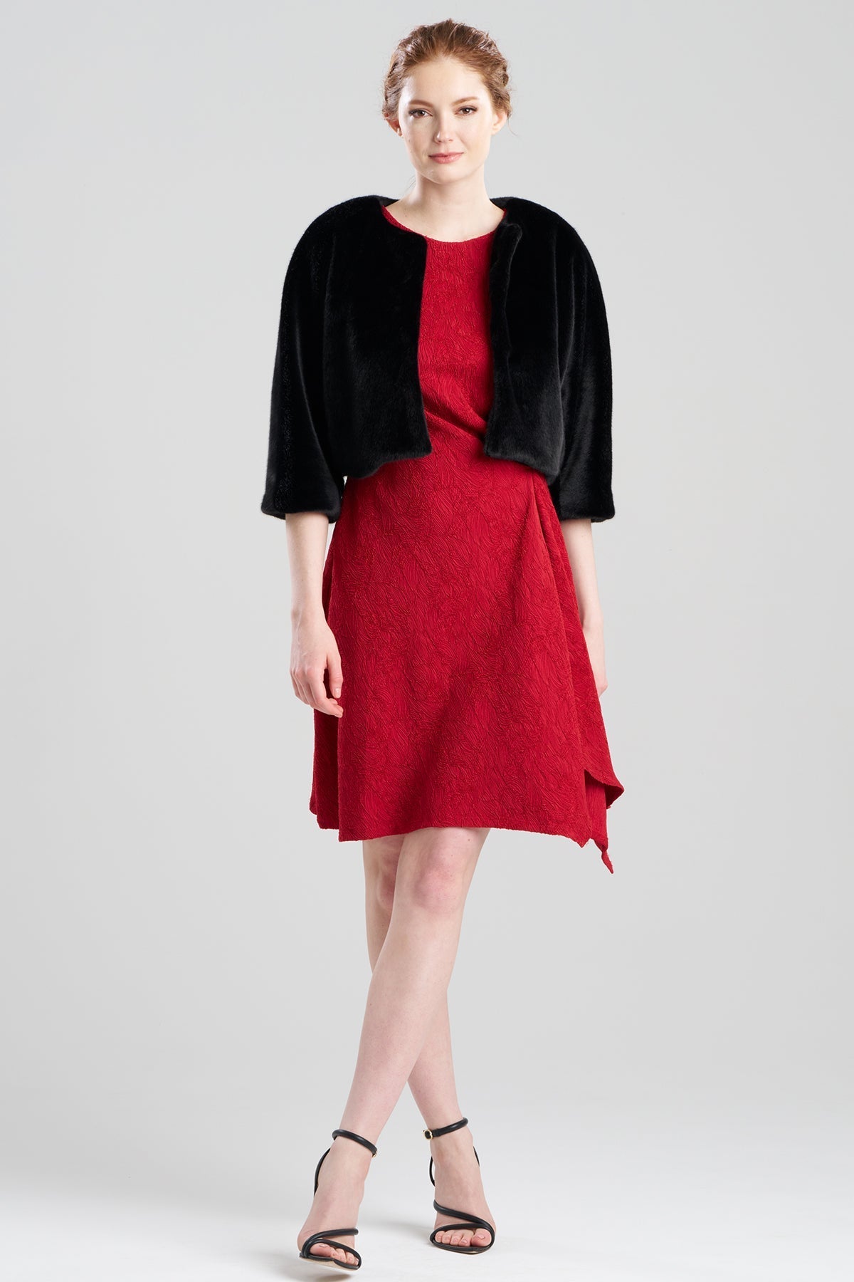 NATORI Faux Fur Cropped Jacket
