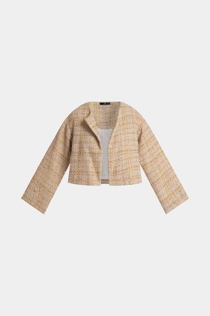 NATORI Sparkle Tweed Cropped Jacket