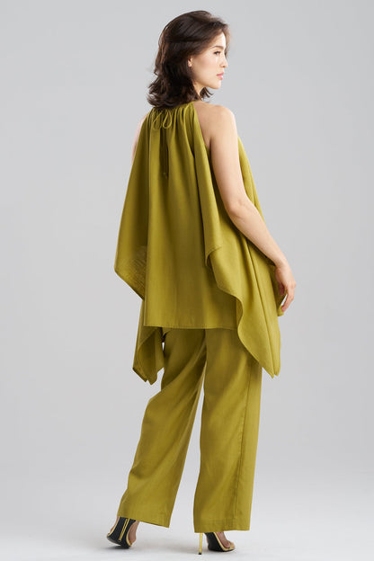 NATORI Solid Linen Handkerchief Hem Tunic