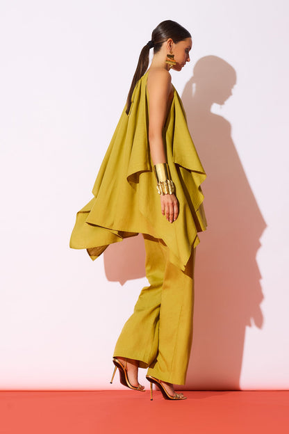 NATORI Solid Linen Handkerchief Hem Tunic