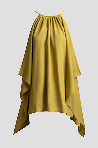 NATORI Solid Linen Handkerchief Hem Tunic