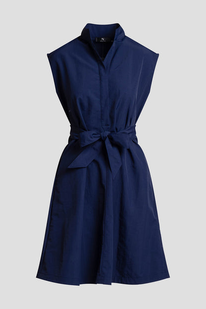 NATORI Solid Taffeta Tie Front Dress