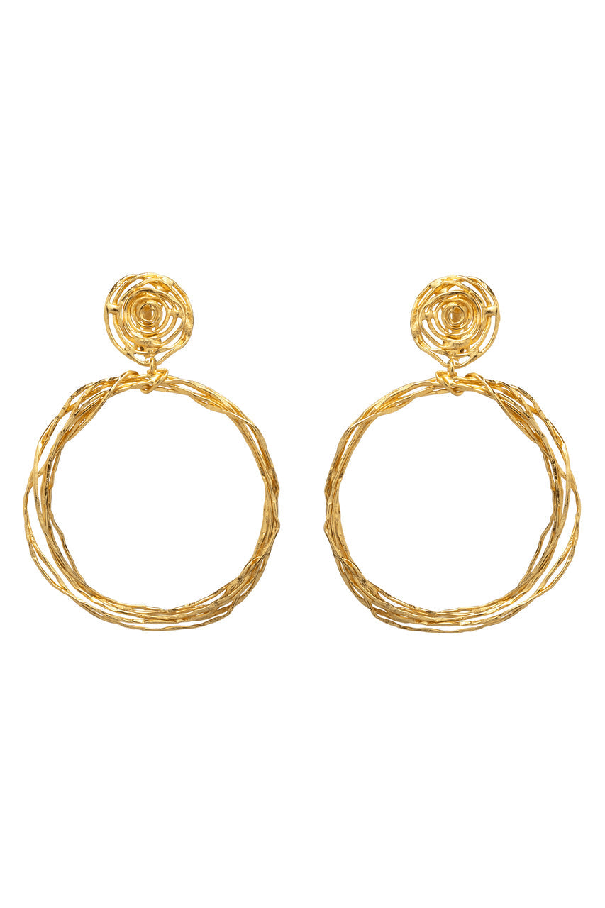 NATORI Buy Gold Brass Wire Hoop Earrings in Antique Gold Online