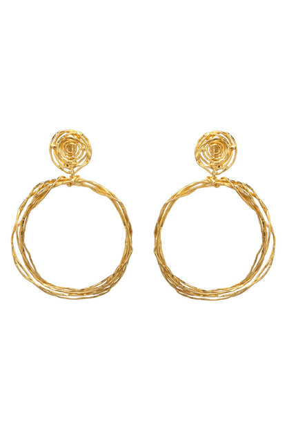 NATORI Buy Gold Brass Wire Hoop Earrings in Antique Gold Online
