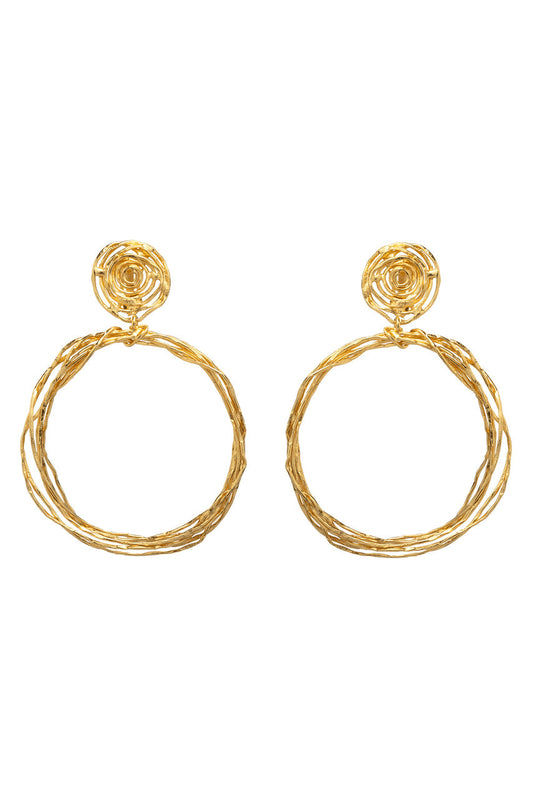 NATORI Buy Gold Brass Wire Hoop Earrings in Antique Gold Online