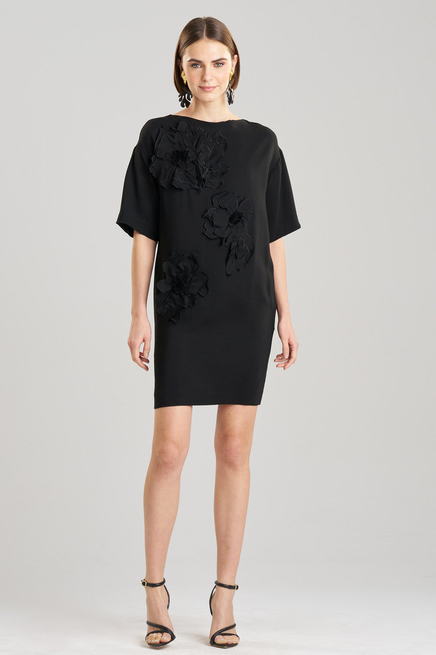 NATORI Buy Stretch Crepe Embellished T-Shirt Dress in Black Online