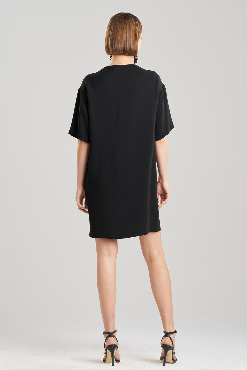 NATORI Buy Stretch Crepe Embellished T-Shirt Dress in Black Online