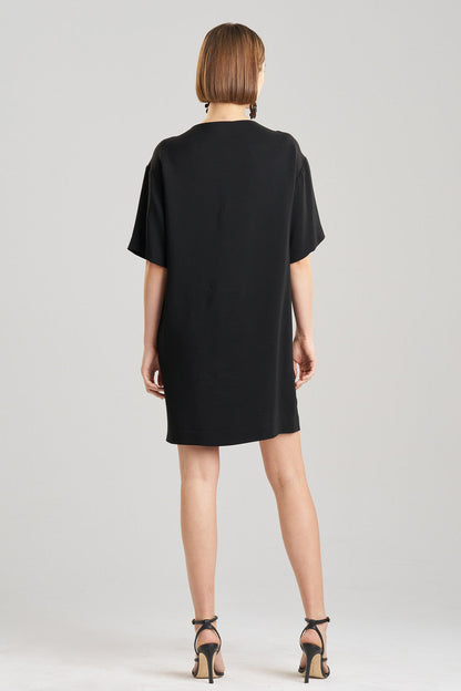 NATORI Buy Stretch Crepe Embellished T-Shirt Dress in Black Online