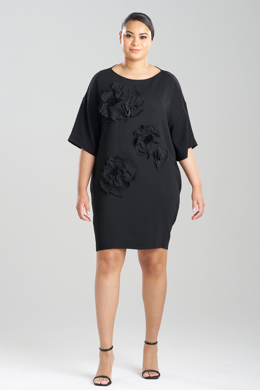 NATORI Buy Stretch Crepe Embellished T-Shirt Dress in Black Online