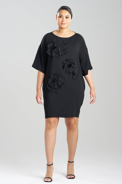 NATORI Buy Stretch Crepe Embellished T-Shirt Dress in Black Online