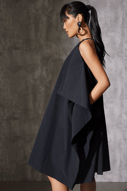 NATORI Buy Taffeta Handkerchief Dress in Black Online