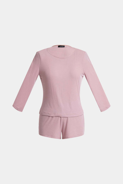 NATORI Rib Essentials Long Sleeve Shorts PJ