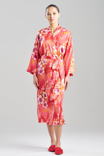 NATORI Magnolia Printed Satin Robe