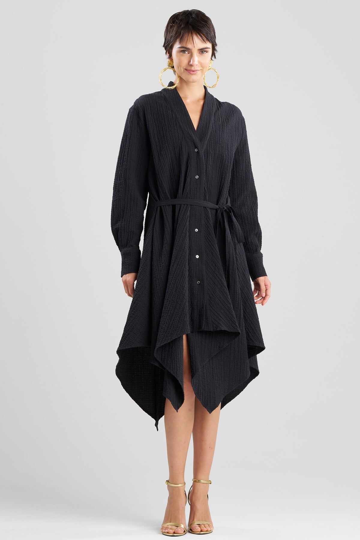 NATORI Matelassé Cotton Handkerchief Dress