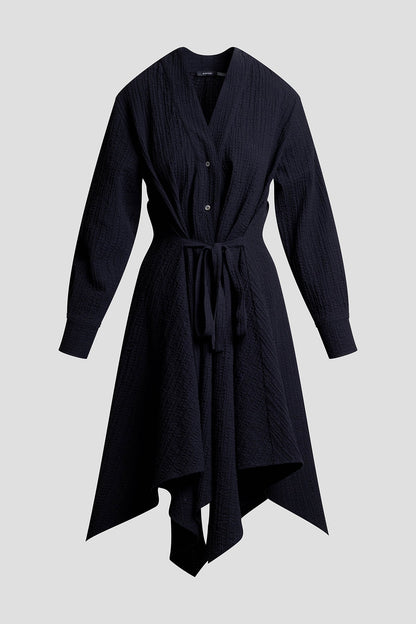 NATORI Matelassé Cotton Handkerchief Dress