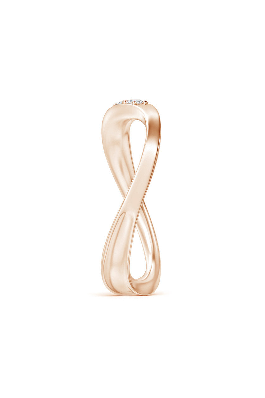 NATORI Buy Shangri-La Brushstroke 14K Gold and Diamond Half Eternity Stacking Ring in 14K Rose Gold Online