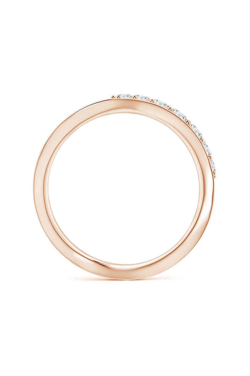 NATORI Buy Shangri-La Brushstroke 14K Gold and Diamond Half Eternity Stacking Ring in 14K Rose Gold Online