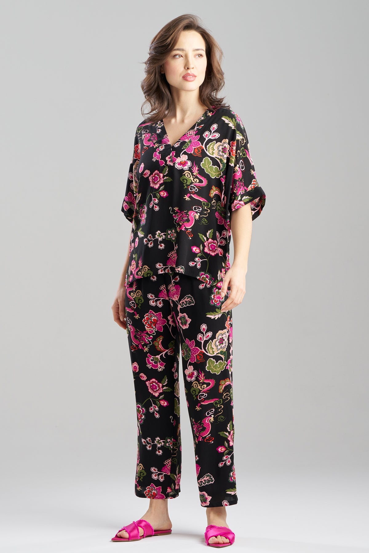 NATORI Fleur Dragon Printed Challis PJ Set
