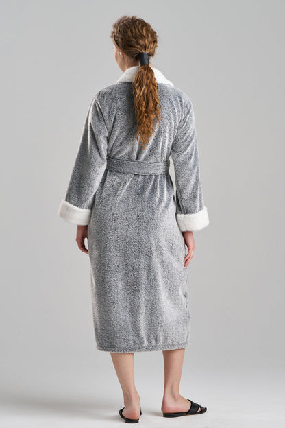 NATORI Buy Frosted Cashmere Fleece Robe in Black Online