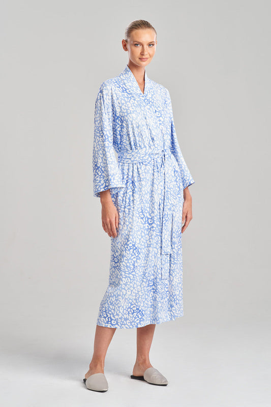 NATORI Buy Misty Leopard Cozy Knit Robe in Blue Orchid Online