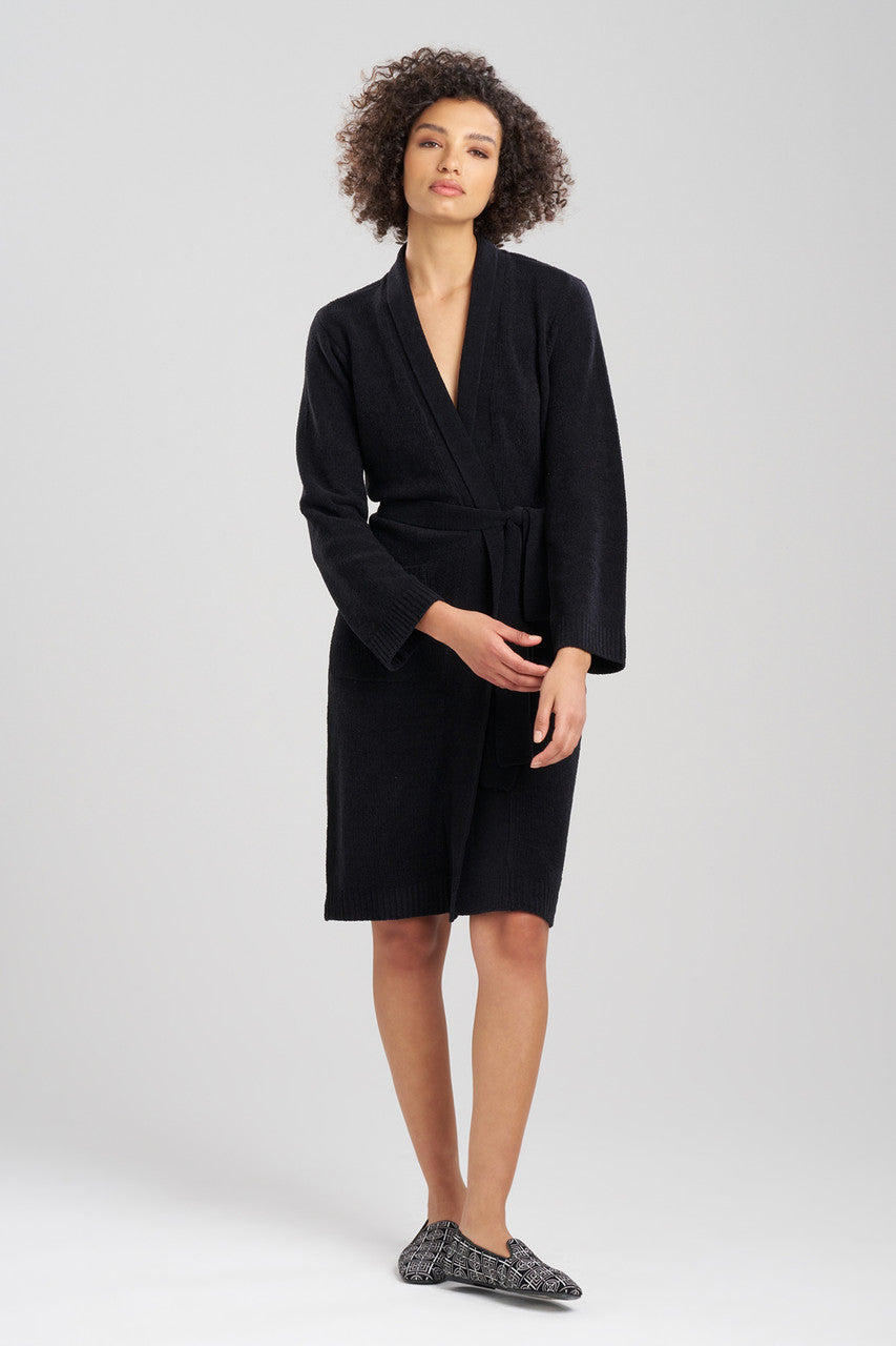 NATORI Buy Aura Solid Chenille Robe in Black Online