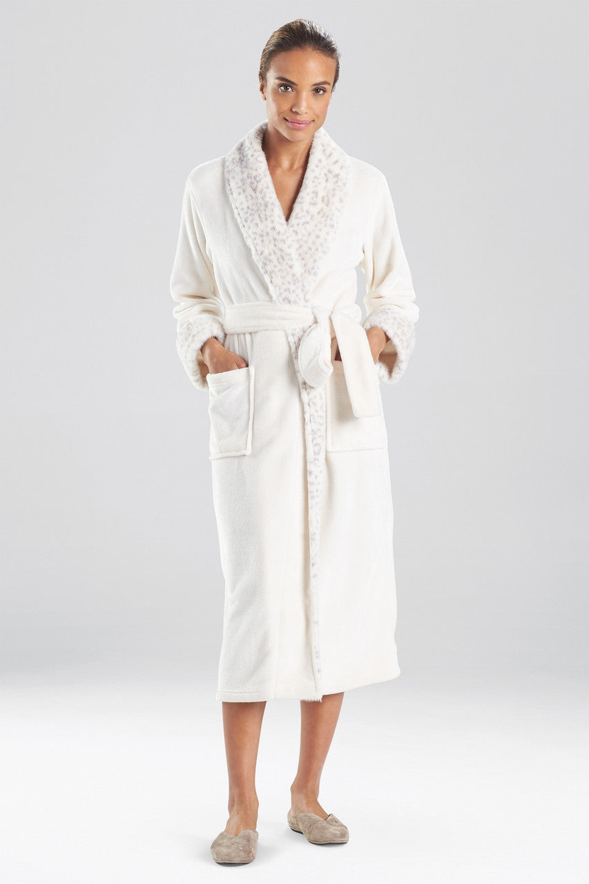 NATORI Buy Plush Lynx Robe in Zen White Online