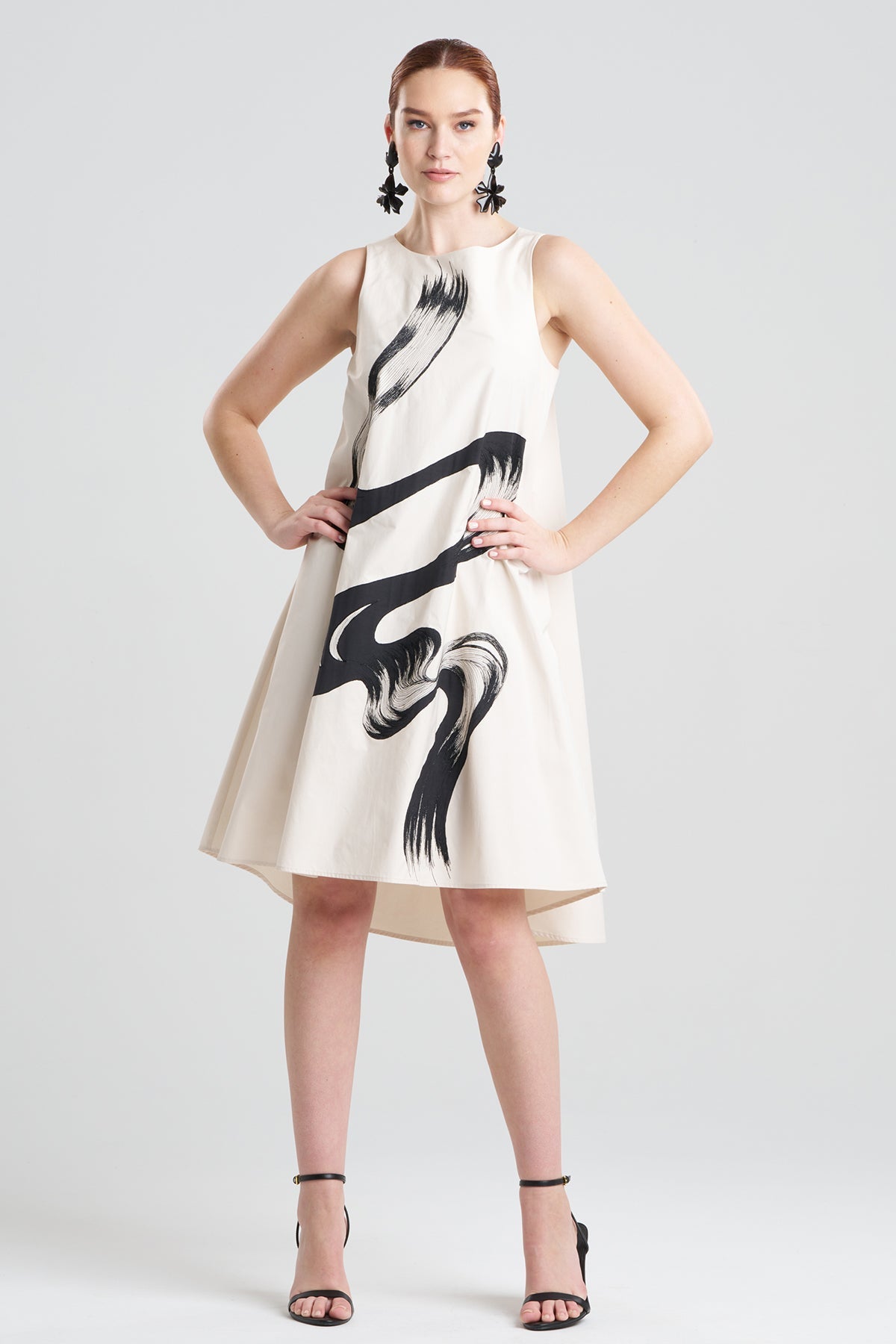 NATORI Tech Cotton Taffeta Asymmetric Dress