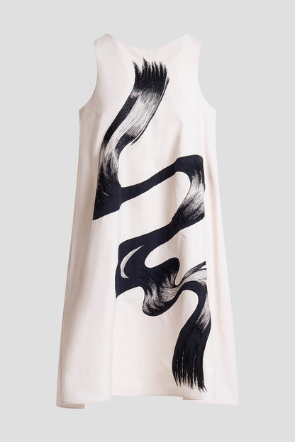 NATORI Tech Cotton Taffeta Asymmetric Dress