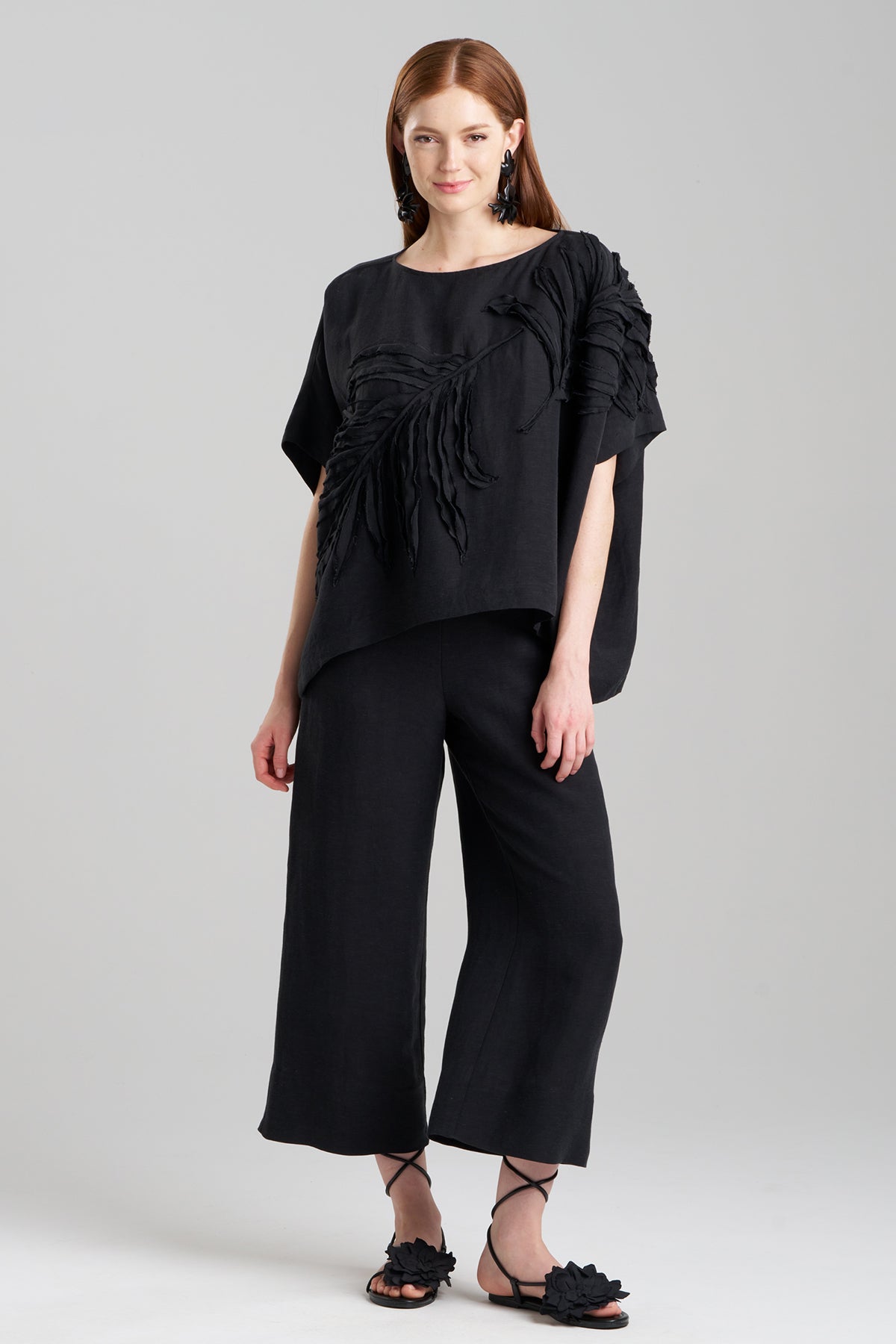 NATORI Light Weight Linen Embroidered Caftan Top
