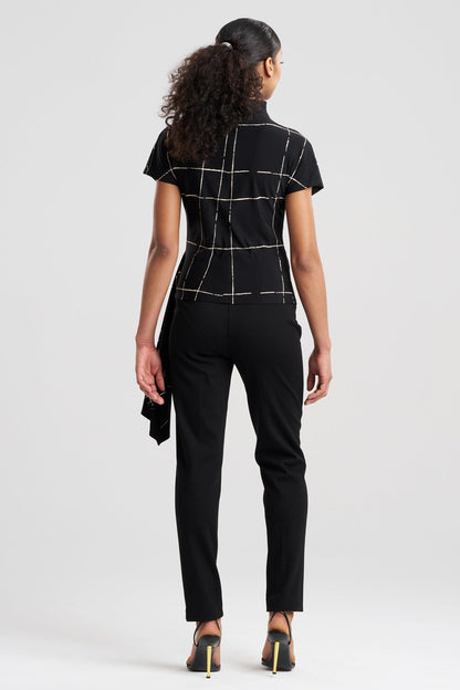 NATORI Zia Crepe Knit Cascade Top