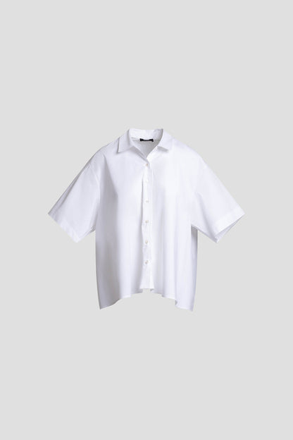 NATORI Cotton Poplin Short Sleeve Trapeze Shirt