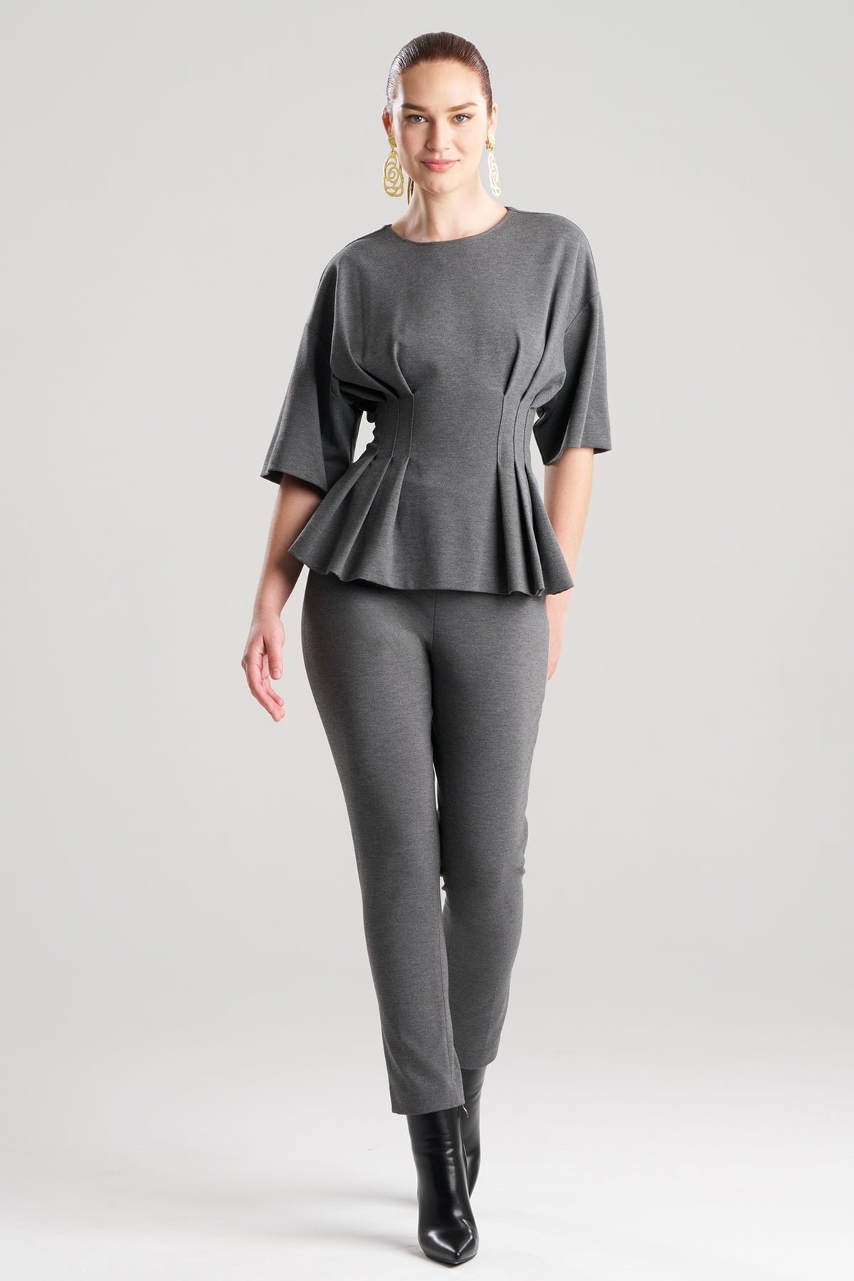 NATORI Compact Knit Pleat Release Top