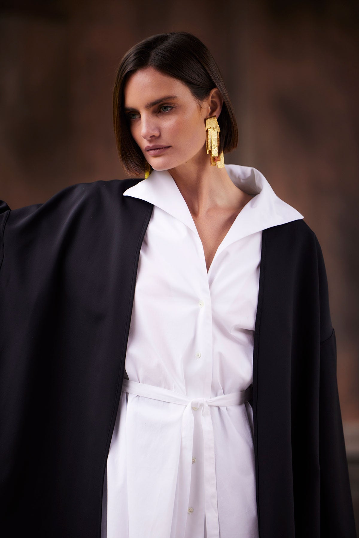 NATORI Techno Crepe Trapeze Coat