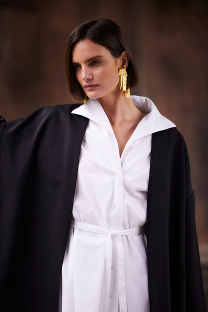 NATORI Techno Crepe Trapeze Coat