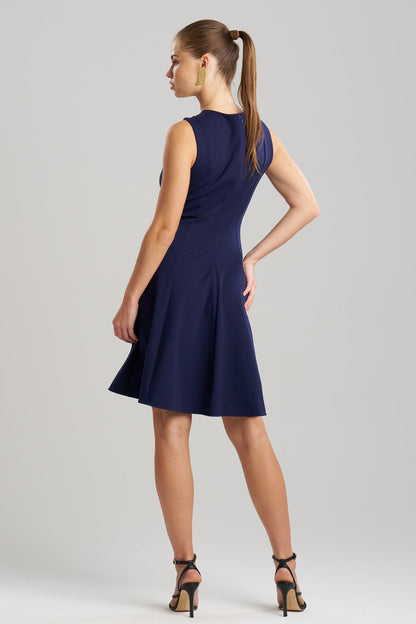 NATORI Compact Knit Fit & Flare Dress